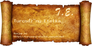 Turcsány Etelka névjegykártya